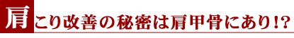 肩こり改善の秘密は肩甲骨にあり!?